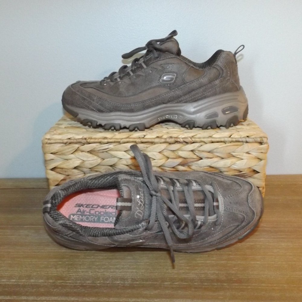 Skechers  Sneakers, D'Lites Air Cooled Memory Foam, Grey Taupe, Size 9.5 EC!